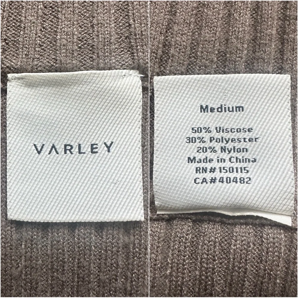 Varley Sweater Reid Half-Zip Knit Pullover Balloon Sleeves Boxy Gravity Sage M - Picture 10 of 14